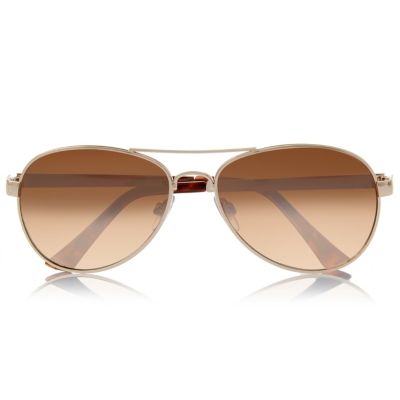 Gold aviator-style sunglasses